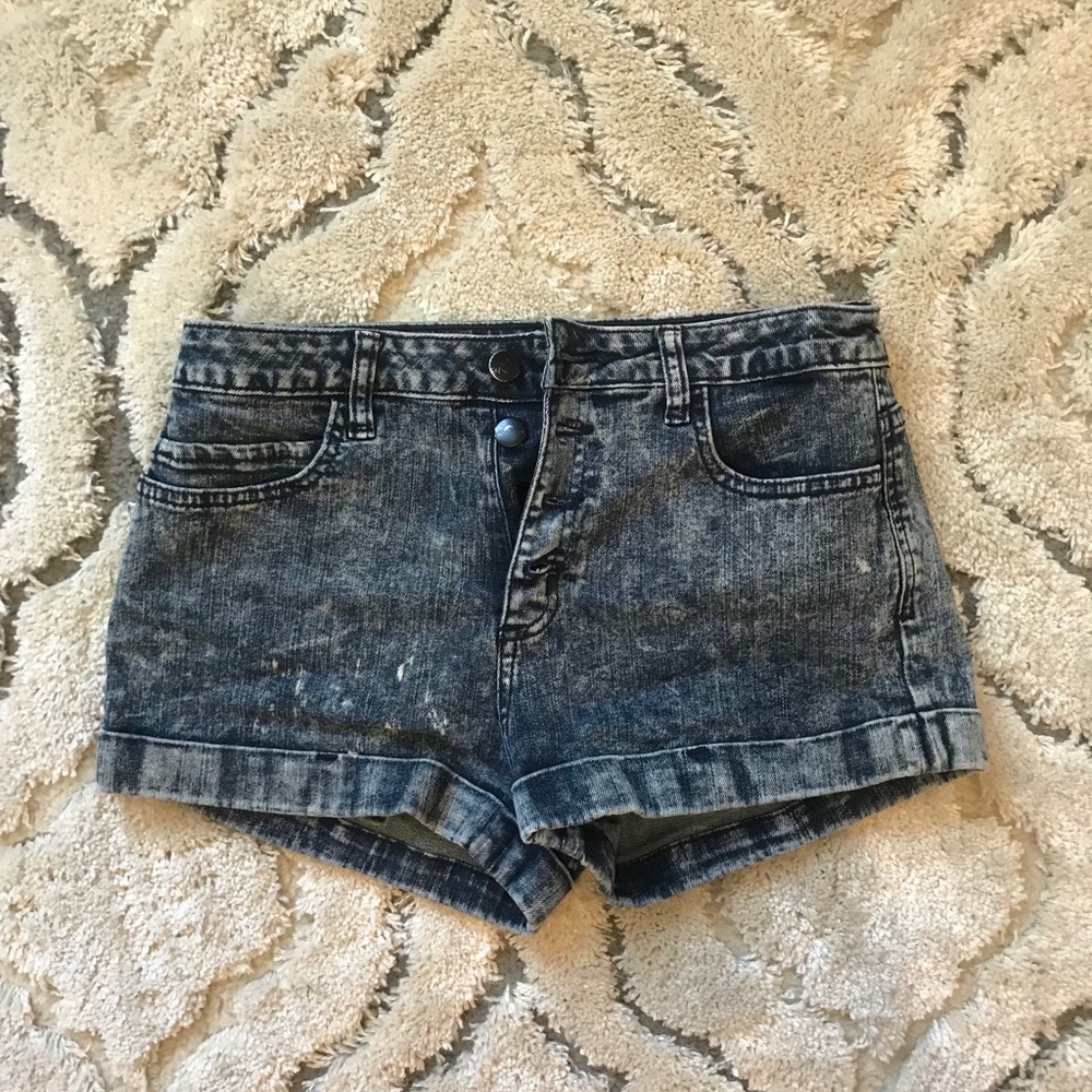 High waisted jean shorts